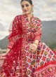 Red Patola Printed Anarkali Suit With Dupatta