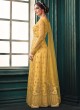 Praiseworthy Yellow Resham Net Designer Floor Length Suit