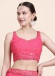 Delightful Pink Georgette Embroidered Lehenga Choli