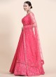 Delightful Pink Georgette Embroidered Lehenga Choli