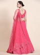 Delightful Pink Georgette Embroidered Lehenga Choli