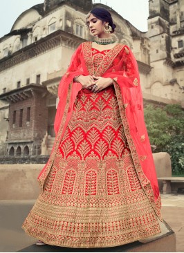 Preferable Red Mehndi Lehenga Choli