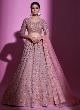 Designer Mauve Swarovski Embellished Lehenga Choli