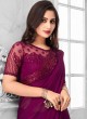 Magenta Embroidered Faux Georgette Trendy Saree