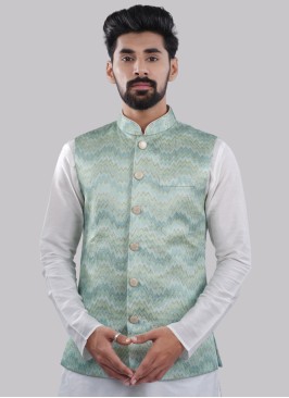 Printed Wedding Wear Mens Nehru Jacket