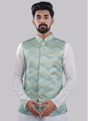 Printed Wedding Wear Mens Nehru Jacket