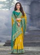 Prodigious Yellow Festival Traditional Designer Saree