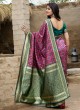 Prominent Banarasi Silk Rani Weaving Traditional Designer Saree