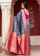 Prominent Grey Weaving Banarasi Silk Designer Traditional Saree