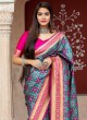 Prominent Grey Weaving Banarasi Silk Designer Traditional Saree