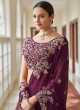 Purple Ceremonial Designer Traditional Saree