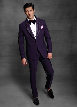 Purple Color Imported Fabric Suit For Wedding Wear