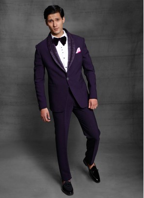 Purple Color Imported Fabric Suit For Wedding Wear