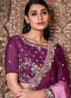 Purple Embroidered Festival Shaded Saree