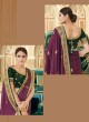 Purple Embroidered Traditional Saree