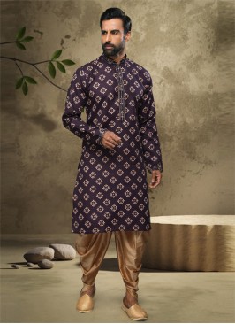 Purple Indowestern Set For Men