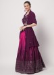 Dual Two Purple & Hot Pink Chinon Silk Lehenga Choli