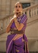 Violet Pure Satin Woven Party Wear Saree