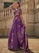 Violet Pure Satin Woven Party Wear Saree