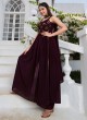 Purple Georgette Sequins Embellished Palazzo Suit