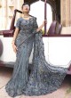 Mesmerizing Grey Designer Saree