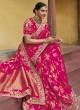 Radiant Pink Designer Silk Saree
