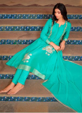 Rama Blue Pant Style Salwar Kameez