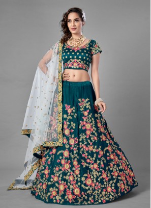 Rama Sequins Satin Lehenga Choli