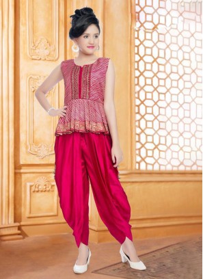 Rani Chiffon Silk Dhoti Style Salwar Kameez