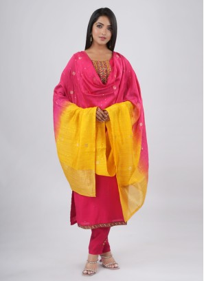 Rani Diamond Embellished Pant Style Salwar Kameez