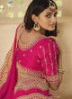 Rani Embroidered Fancy Fabric Contemporary Saree