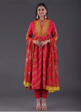 Rani Pant Style Salwar Kameez with Bandhani Prints