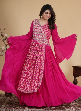 Rani Pleated Embroidered Gown