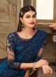 Ravishing Embroidered Silk Navy Blue Traditional Designer Saree