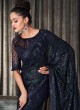 Ravishing Georgette Navy Blue Trendy Saree