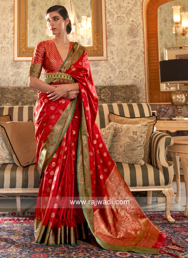 Ravishing Red Silk Saree