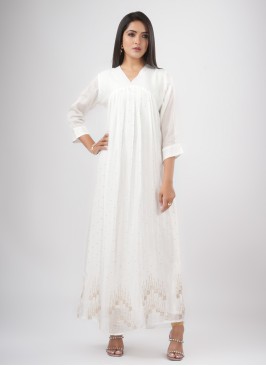 Readymade Anarkali Style Kurti In White