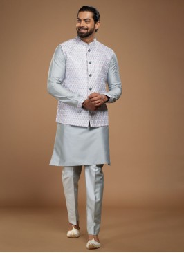 Readymade Art Silk Fabric Nehru Jacket For Mens