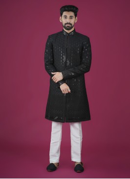 Readymade Black Men's Indowestern Set