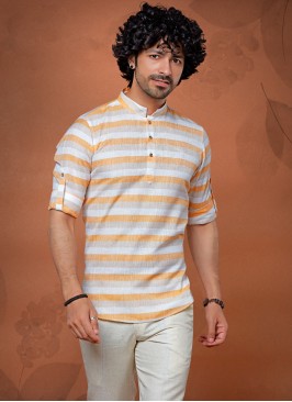 Readymade Cream Kurta For Mens