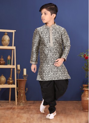 Readymade Dhoti Style Jacquard Silk Kurta Pajama