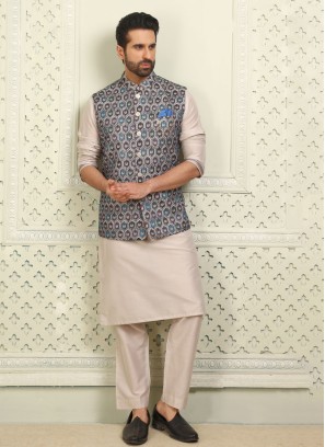 Readymade Fancy Thread Work Nehru Jacket Set