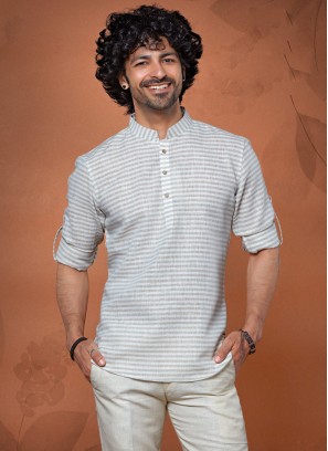Readymade Kurta For Mens In Off White