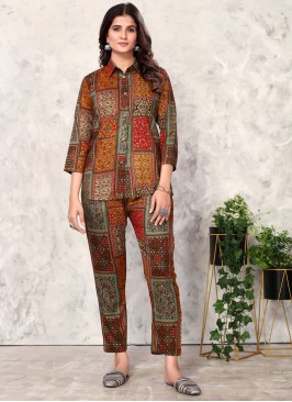 Readymade Multi Color Co-Ord Set In Rayon