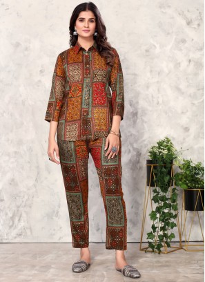 Readymade Multi Color Co-Ord Set In Rayon