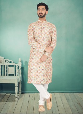 Readymade Multi Color Cotton Silk Kurta Pajama