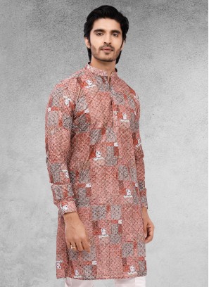 Readymade Multi Color Printed Kurta For Men