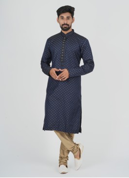 Readymade Navy Blue Kurta Pajama