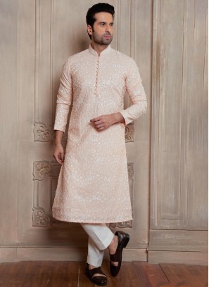 Readymade Peach Kurta Pajama