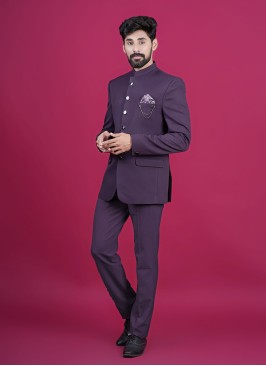 Readymade Purple Jodhpuri Suit